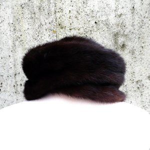 Ranch mink hat, dark brown, made in Canada (Montreal)